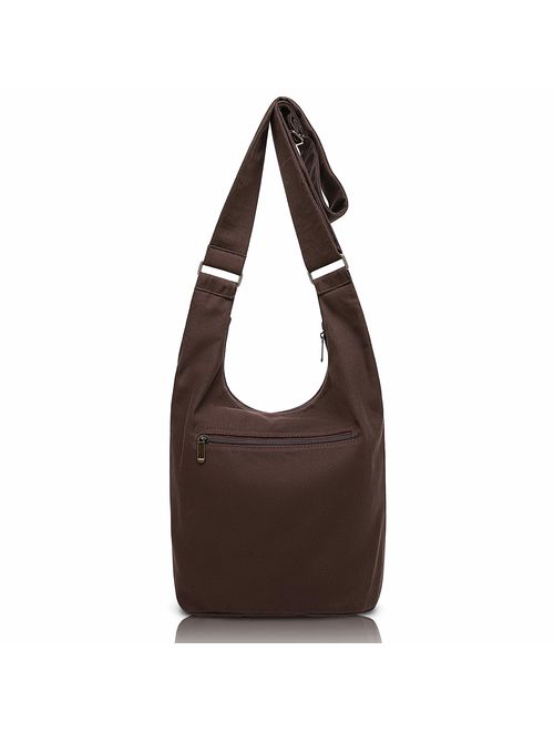 Hippie Crossbody Bag Top Zip Cotton Sling Bag Jacquard cloth Handmade Bags