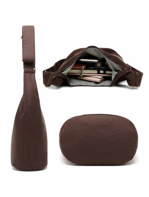 Hippie Crossbody Bag Top Zip Cotton Sling Bag Jacquard cloth Handmade Bags