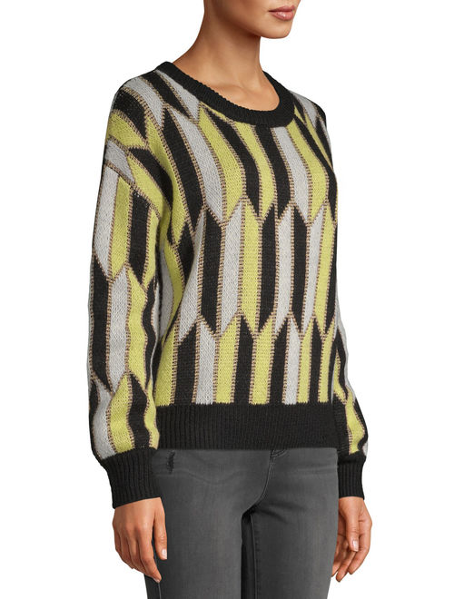 Scoop Blouson Geo Knit Sweater Women's