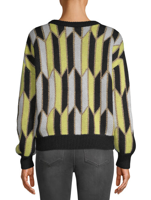 Scoop Blouson Geo Knit Sweater Women's