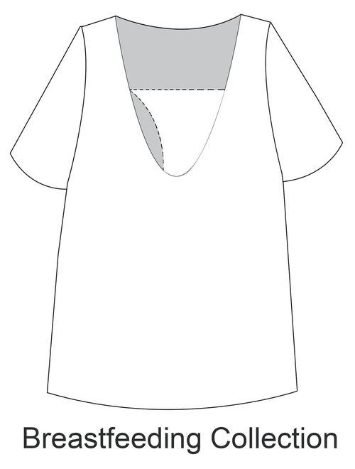 Simplicity Women's Gathered Long Sleeve Maternity Nursing Tunic Blouse, Coffee