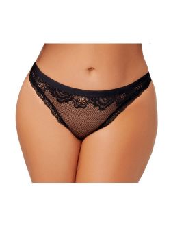 Lacy Line Sexy And Comfy Lace And Mesh Plus Size Thong