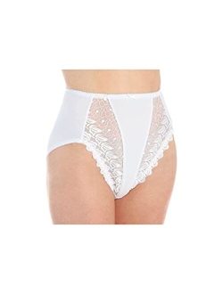 Women's Valmont 2320 Embroidered Lace and Satin Hi-Cut Brief Panties