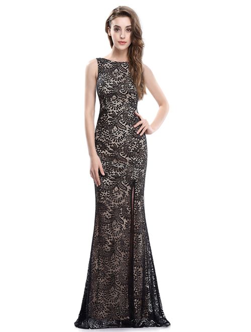 Ever-Pretty Womens Sexy Lace Fish Tail Evening Dresses for Women 08859 Black US4