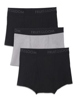Men's Breathable Black and Gray Short Leg Boxer Briefs, 3 Pack, Size 2XL