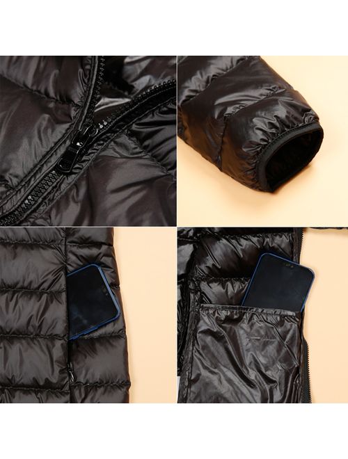 FITTOO Women's Down Jacket Lightweight Packable Puffer Down Coats Winter Outerwear Windproof Parka