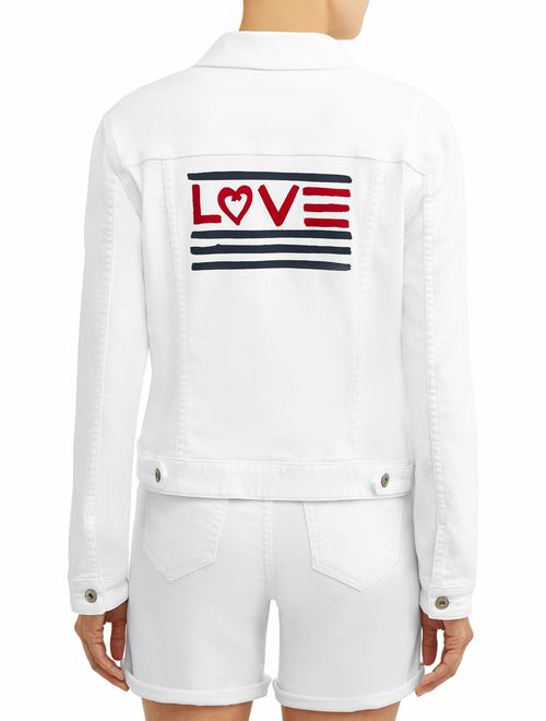 EV1 from Ellen DeGeneres Love Flag Denim Jacket Women's