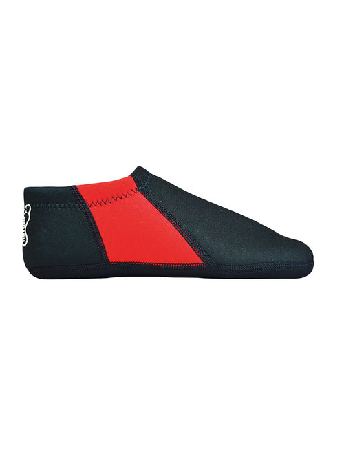 Nufoot 1029 Travel Slipper Booties Black With Red Extra Large Fits Shoe Size 11-13