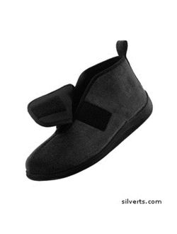 Silverts 511800205 Comfortrite Slippers For Men - Extra Wide Extra Deep Fit - 11, Black