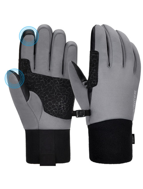Winter Gloves for Women Men Touch Screen Gloves Anti-slip Sport Gloves for Running, Climbing, Skiing, Cycling, Grey, S