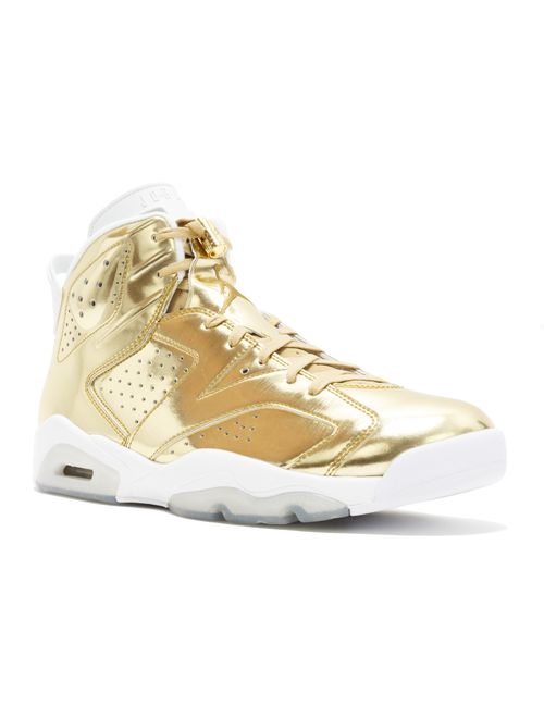 Nike Mens Air Jordan 6 Retro Pinnacle Metallic Gold/White Leather