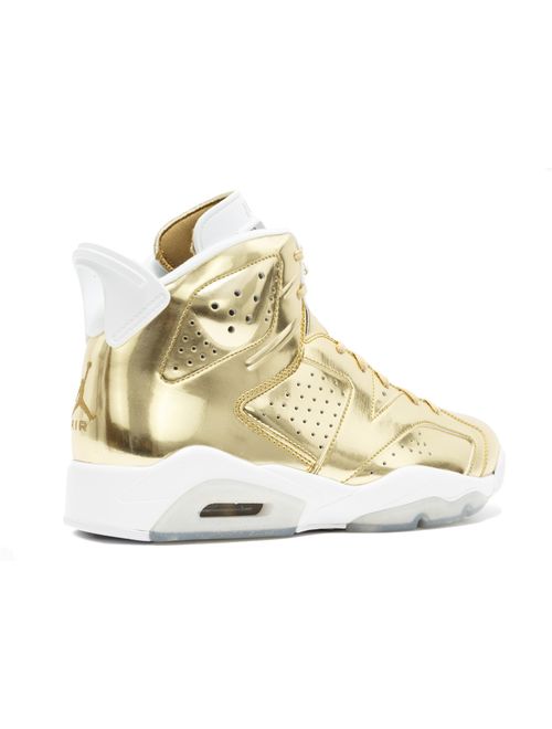 Nike Mens Air Jordan 6 Retro Pinnacle Metallic Gold/White Leather