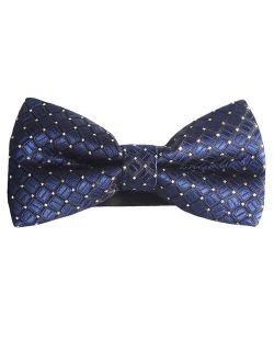 Mens Blue and Silver Formal Pre-Tied Bow Tie