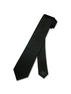 100% SILK Narrow NeckTie Skinny BLACK Color Men's Thin 2.5" Neck Tie