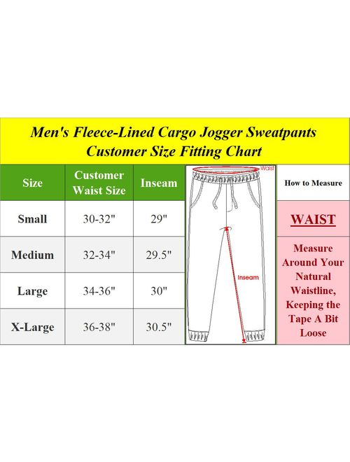 GBH Men's Heavyweight Cargo Fleece Jogger Sweatpants (S-XL)