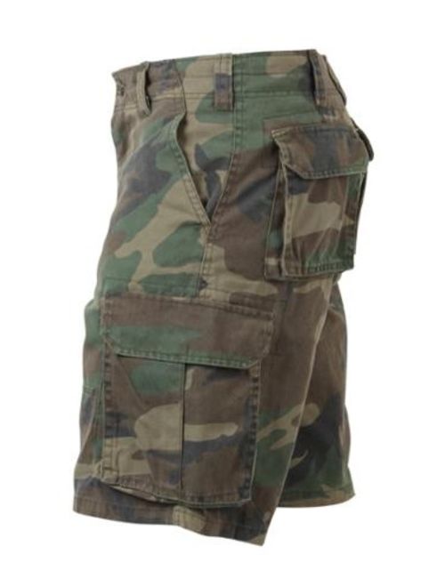 Baggy Woodland Camo Vintage Paratrooper Cargo Shorts