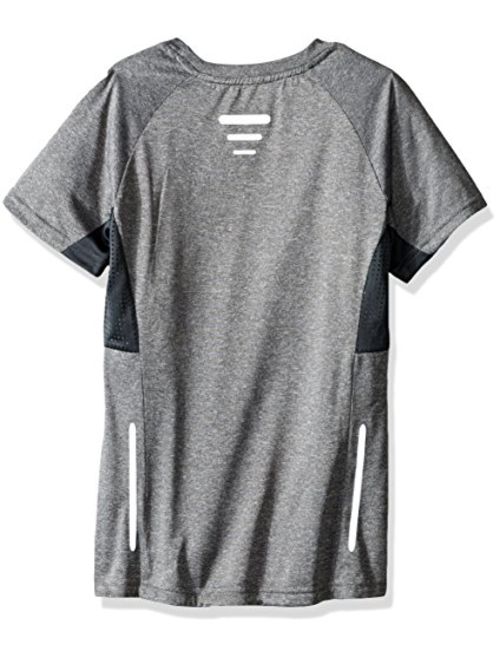 Lotto Boys' Slim Size Spacedyed Ss Active Tee, Light Grey, Large