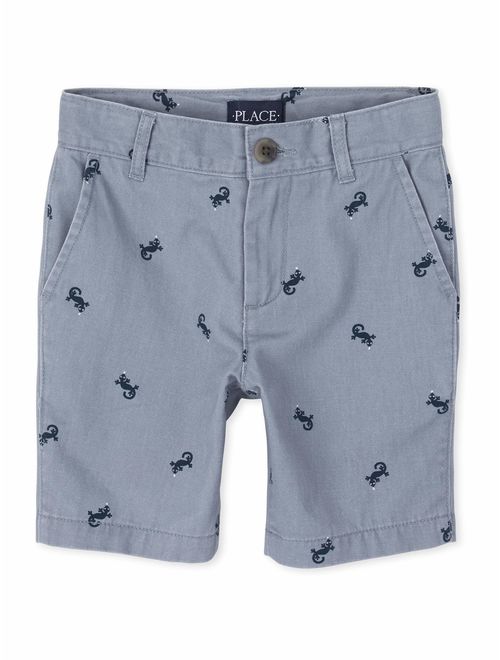The Children's Place Boys 4-16 Lizard Printed Chino Shorts