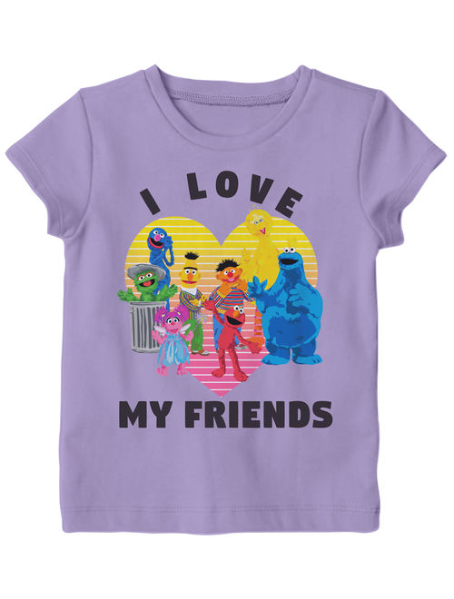 Sesame Street Girls Love Friends T Shirt (Toddler Girls)