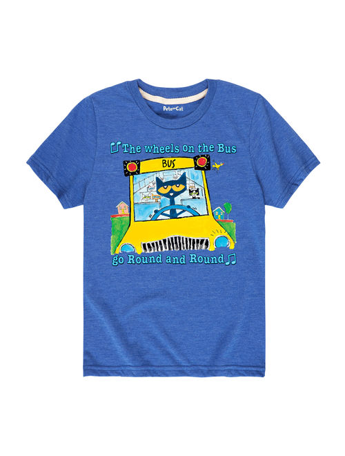Pete The Cat Wheels On The Bus Multi - Toddler Short Sleeve Tee