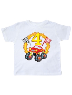 Monster Truck 4th birthday Toddler T-Shirt