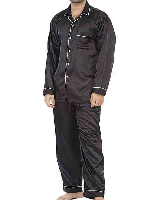 Up2date Fashion's Men's Satin Full-Sleeve Pajama Set