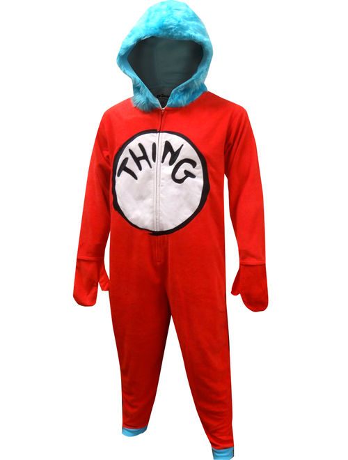 MJC Men's Dr Seuss Thing One And Two Onesie Pajama