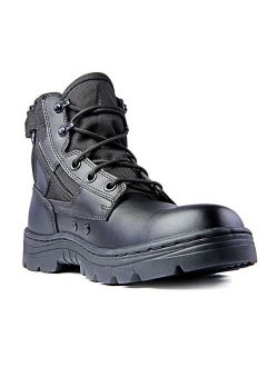 Ridge Footwear 4205 Dura-Max Mid-Zipper Tactical Black Leather Boots 6-inch