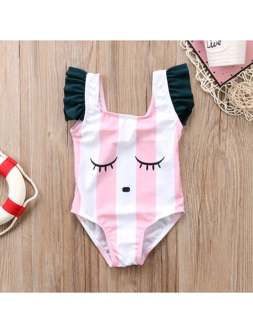 Canis Cute Newborn Baby Kids Girls Stripe Bikini Swimwear Swimsuit Costume Beachwear