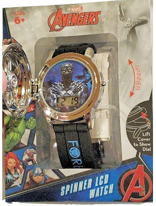 Marvel Black Panther LCD Watch with Spinner Dial