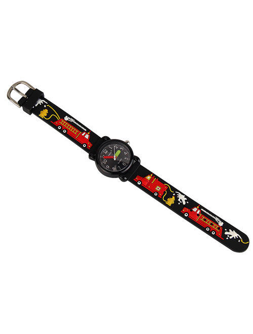 ELEOPTION Kids Watch (Black Fire truck) For Boys Birthday gifts, Christmas gifts, New Year gifts