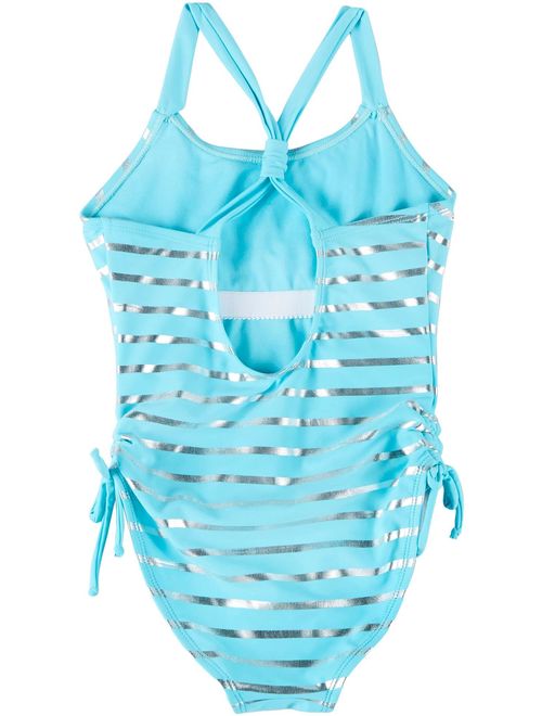 RMLA Big Girls Striped Sequin Mermaid Swimsuit