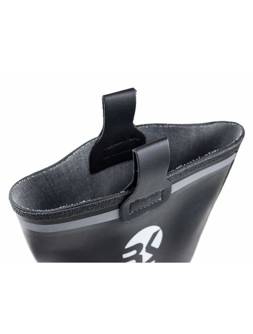 RK Mens Waterproof Rubber Sole Rain Boots, Black, Size 9.0