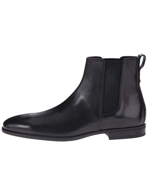 Aquatalia Men's Adrian Dress Suede Chelsea Boot, Black, Size 9.0