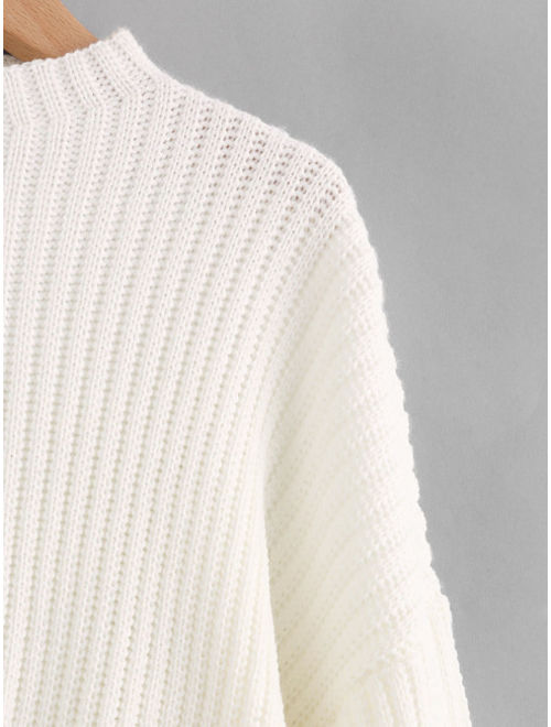 Shein Drop Shoulder Lantern Sleeve Sweater