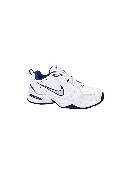 Mens Nike Air Monarch IV Training Shoe White/Metallic Silver/Midnight Navy Size 11