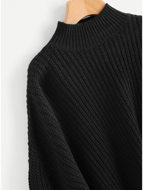Shein Drop Shoulder Bishop Sleeve Sweater