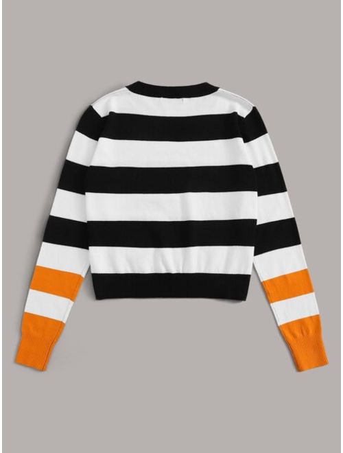 Shein Striped Colorblock Sweater