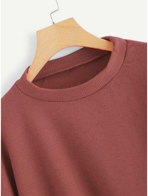 Bishop Sleeve Drop Shoulder Sweater