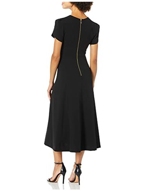 Calvin Klein Women's Tulip Sleeve A-line Midi Dress
