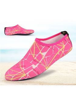 Barefoot Water Skin Shoes, Epicgadget(TM) Quick-Dry Flexible Water Skin Shoes Aqua Socks for Beach, Swim, Diving, Snorkeling, Running, Surfing and Yoga Exercise (Pink/Yel