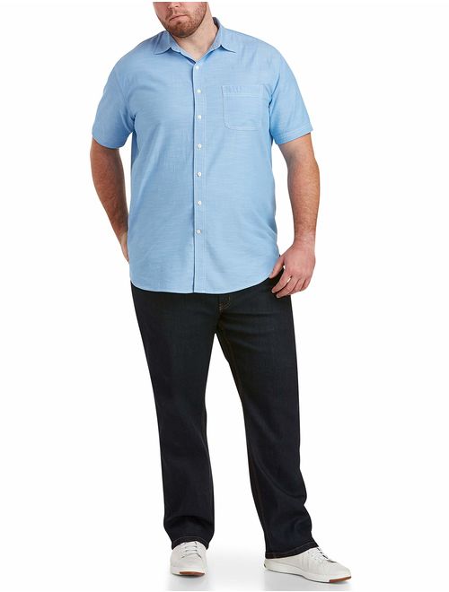 Amazon Essentials Men's Big & Tall Short-Sleeve Chambray Shirt fit by DXL