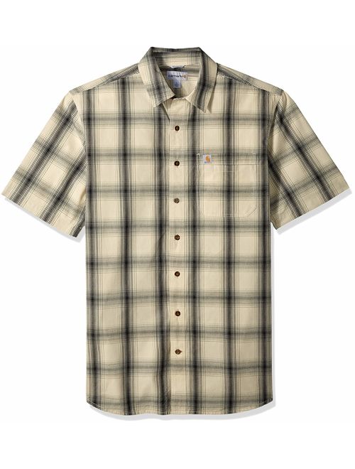 Carhartt Men's Big and Tall Big & Tall Essential Plaid Open Collar Short Sleeve Shirt