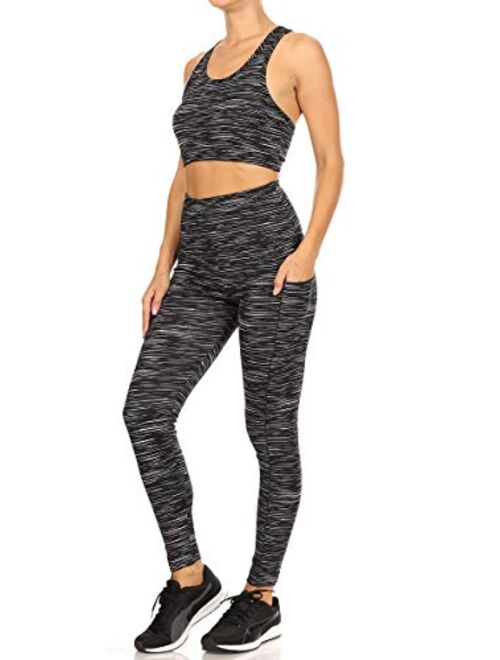 Shosho Womens Sports Athleisure 2 Piece Activewear Sets Tops and Yoga Bottoms Casual Outfits
