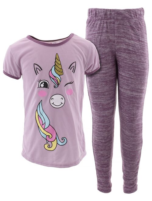 Delias Girls Winking Unicorn Lavender Pajamas