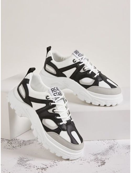Men Lace-up Front Chunky Sneakers
