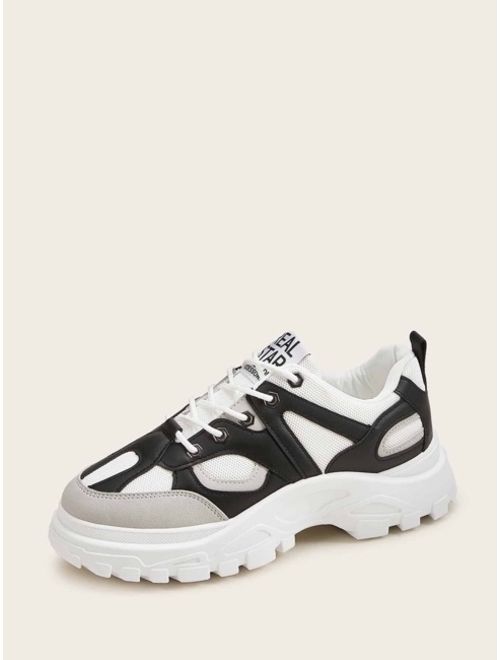 Men Lace-up Front Chunky Sneakers