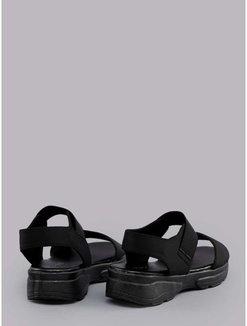 Open Toe Stretch Fit Chunky Sole Athletic Sandals