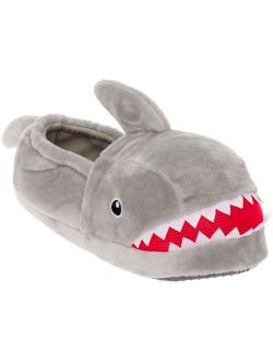 Silver Lilly Shark Plush Novelty Animal Slippers w/ Foam Support