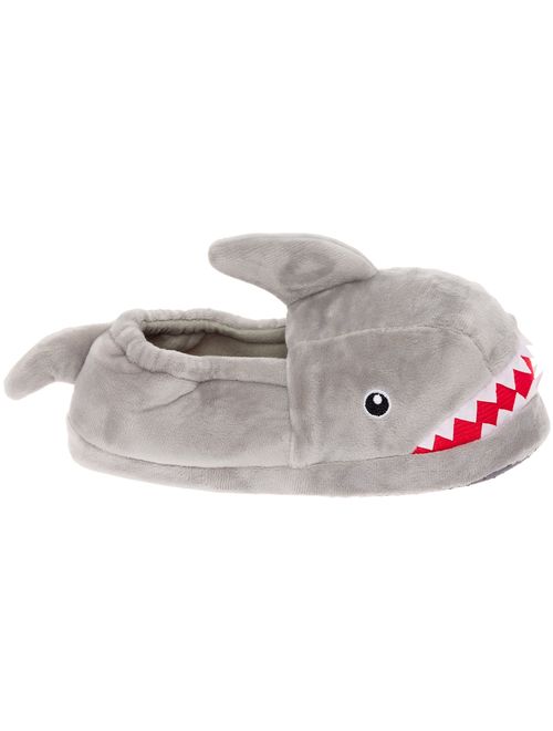 Silver Lilly Shark Plush Novelty Animal Slippers w/ Foam Support